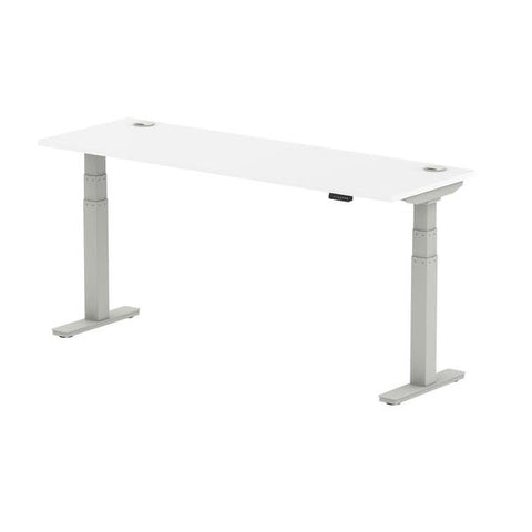 Dynamic Air Slimline Argento, Bianco (Dynamic Air 1800 x 600mm Height Adjustable Desk White Top Cable Ports Silver Leg HA01132 DD)