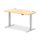Dynamic Air Colore acero, Argento (Dynamic Air 1400 x 800mm Height Adjustable Desk Maple Top Cable Ports Silver Leg HA01094 DD)