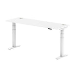 Dynamic Air Slimline Bianco (Dynamic Air 1800 x 600mm Height Adjustable Desk White Top Cable Ports White Leg HA01152 DD)
