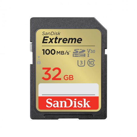 SANDISK EXTREME PLUS MEMORY CARD SDHC 32GB 100MB/S 60MB/S UHS-I CLASSE 10 V30 U3
