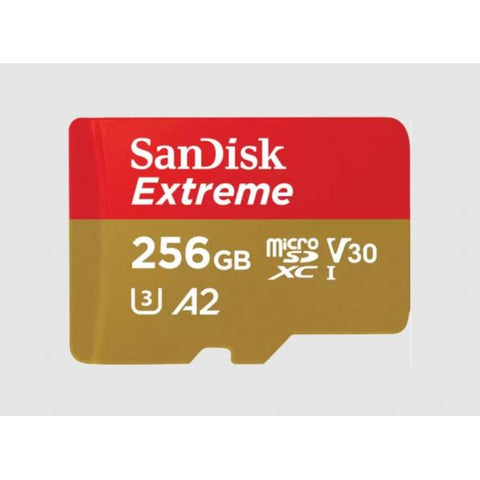 SANDISK EXTREME MICRO SDXC 256GB + SD ADAPATER 190MB/S 130MB/S A2 / Video Class V30 / UHS-I U3 / Class10 UHS-I