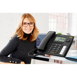 ALCATEL T78 TELEFONO DA TAVOLO GRANDE DISPLAY ALFANUMERICO VIVAVOCE BLOCCO CHIAMATE TASTO RICHIAMATA NERO