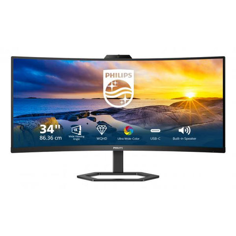 Pantalla LED Philips serie 5000 34E1C5600HE/00 de 86,4 cm [34] 3440 x 1440 píxeles 4K Ultra HD Nero (Philips 34E1C5600HE - WLED 34 VA 4ms,)