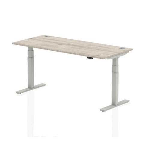 Dynamic Air Grigio, Argento (Dynamic Air 1800 x 800mm Height Adjustable Desk Grey Oak Top Cable Ports Silver Leg HA01175 DD)