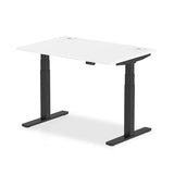 Dynamic Air Nero, Bianco (Dynamic Air 1200 x 800mm Height Adjustable Desk White Top Cable Ports Black Leg HA01213 DD)
