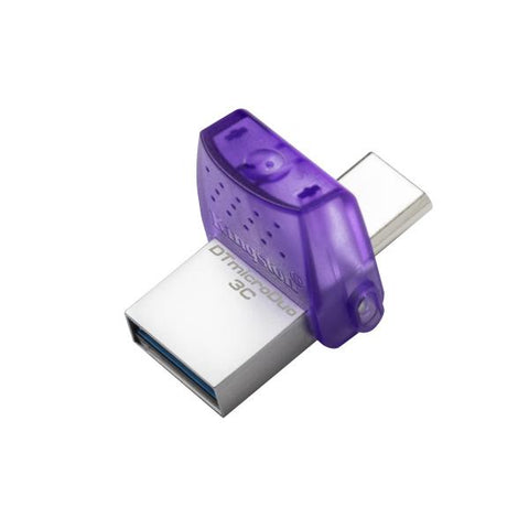 KINGSTON DATA TRAVEL MICRO DUO USB3.2+USB-C 256GB 200MB/S VIOLA SILVER