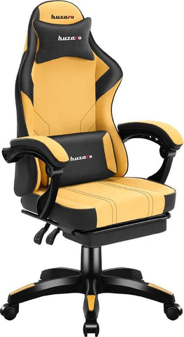 Huzaro Force 3.7 Gaming Stuhl Gelb - Ergonomisch bis 150 kg mit Fusttze und Kissen