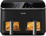 Cosori Dual Basket Chef Edition Heiluftfritteuse 8,5 l Doppelkorb 1750 W schwarz
