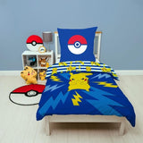Completo letto reversibile - POKEMON - Pikachu IV - Microfibra - 1 copripiumino 140 x 200 cm + 1 federa 63 x 63 cm