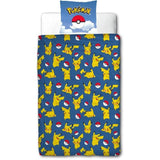Completo letto reversibile - POKEMON - Pikachu e i suoi amici all'Arena - Microfibra - 140 x 200 cm + 1 federa 63 x 63 cm