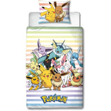 Set letto reversibile - POKEMON - Pikachu e Eevee - Microfibra - 1 copripiumino 140 x 200 cm + 1 federa 63 x 63 cm