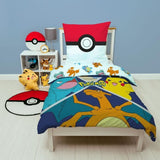 Set letto - POKEMON - Starter Evolution II - Microfibra - 1 copripiumino 140 x 200 cm + 1 federa 63 x 63 cm