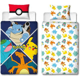 Set letto - POKEMON - Starter Evolution II - Microfibra - 1 copripiumino 140 x 200 cm + 1 federa 63 x 63 cm