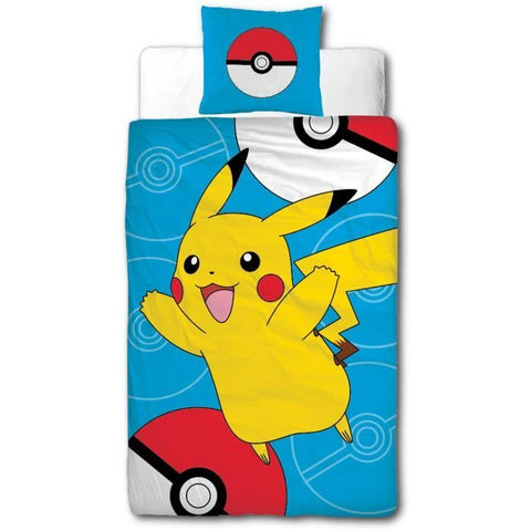 Set letto - POKEMON - Pikachu III - Microfibra - 1 copripiumino 140 x 200 cm + 1 federa 63 x 63 cm
