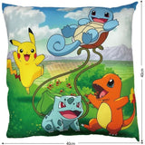 Cuscino bifacciale - Quadrato - POKEMON - Pikachu e Starter 1G II - Microfibra - 40 x 40 cm
