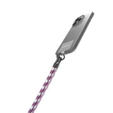 CELLY FREEDOM LACET LACCIO DA COLLO PER SMARTPHONE CON GANCI IN METALLO REMOVIBILI BADGE IN TPU INCLUSO VIOLA BIANCO