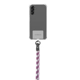 CELLY FREEDOM LACET LACCIO DA COLLO PER SMARTPHONE CON GANCI IN METALLO REMOVIBILI BADGE IN TPU INCLUSO VIOLA BIANCO