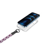 CELLY FREEDOM LACET LACCIO DA COLLO PER SMARTPHONE CON GANCI IN METALLO REMOVIBILI BADGE IN TPU INCLUSO VIOLA BIANCO