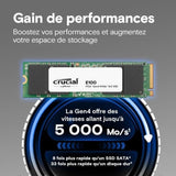 Crucial E100 - SSD - 2 TB - intern - M.2 2280 - PCIe 4.0 x4 (NVMe)