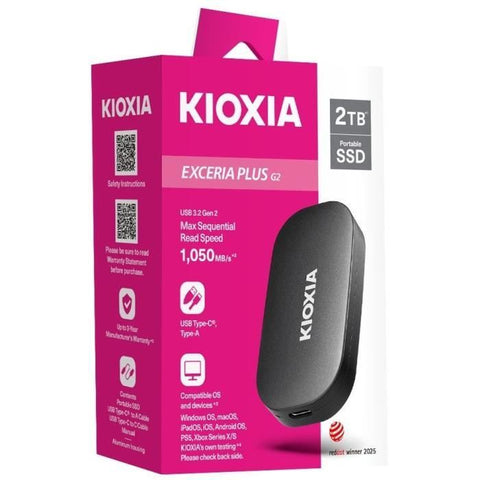 Kioxia EXCERIA PLUS G2 - SSD - verschl?sselt - 2 TB - extern (tragbar)