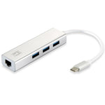 LEVEL ONE USB-0504 ADATTATORE DI RETE USB-C + HUB 3 PORTE USC 3.0 WHITE