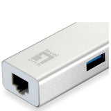 LEVEL ONE USB-0504 ADAPTADOR DE RETE USB-C + HUB 3 PUERTOS USC 3.0 BLANCO