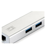 LEVEL ONE USB-0504 ADAPTADOR DE RETE USB-C + HUB 3 PUERTOS USC 3.0 BLANCO