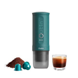 OutIn Nano, Schwarz, T?rkis, Gemahlener Kaffee, 20 bar, 92 ?C, 0,08 l, 7500 mAh