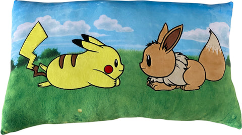 Cuscino Premium - POKEMON - Pikachu & Eevee - Microfibra - 60 cm