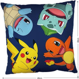 Cuscino bifacciale - Quadrato - POKEMON - Poké-Ball e Starter - Microfibra - 40 x 40 cm
