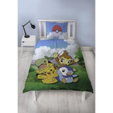 Completo letto reversibile - POKEMON - Pikachu e amici - Microfibra - 1 copripiumino 140 x 200 cm + 1 federa 63 x 63 cm
