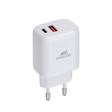 RIVACASE CACARICABATTERIE DA RETE 20 W PD 1 x USB-A 1 x USB-C BIANCO