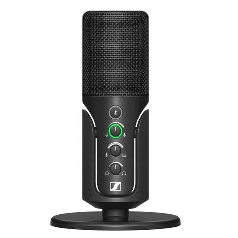 SENNHEISER PROFILE MICROFONO USB CON SUPPORTO DA TAVOLO DESIGN PLUG & PLAY IDEALE PER PODCASTING E STREAMING CAPSULA CONDENSATORE CARDIOIDE CAVO USB-C 1,2 MT - NERO
