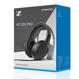 SENNHEISER HD 200 PRO CUFFIA STEREO CHIUSA DINAMICA CIRCUMAURALE PROFESSIONALE JACK 3.5mm CON ADATTATORE A 6.3mm NERO