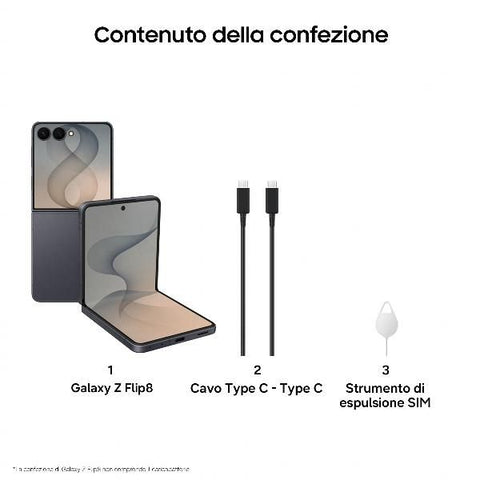 Samsung Galaxy Z Flip8 - 5G Smartphone - Dual-SIM - RAM 12 GB / Interner Speicher 256 GB - OLED display - 6.9" - 6.9" - 2520 x 1080 Pixel 2520 x 1080 Pixel (120 Hz)