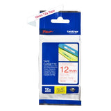 BROTHER TZE232 NASTRO PER ETICHETTATRICE 12MM COLORE WHITE SCRITTA RED