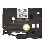 BROTHER TZEM951 NASTRO METALLIZZATO PER STAMPANTI TERMICHE BROTHER 24MM X 8MT COLORE ARGENTO STAMPA NERO