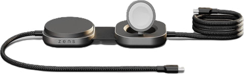ZENS Pro 3 - Kabelloses Ladegert - 140 Watt - 3 Ausgabeanschlussstellen (24 pin USB-C, magnetisch) - MFI-zertifiziert (ZECC07B/00)