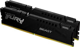 Kingston FURY Beast - DDR5 - Kit - 128 GB: 2 x 64 GB - DIMM 288-PIN - 2800 MHz / PC5-44800 - CL36 - 1.25 V - ungepuffert - on-die ECC - Schwarz (KF556C36BBEK2-128)
