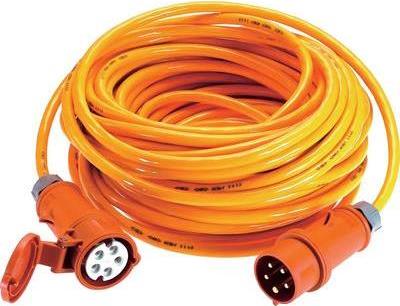AS Schwabe Strom Verlngerungskabel [ CEE-Stecker - CEE-Kupplung] 16 A Orange 25.00 m 59625 (59625)