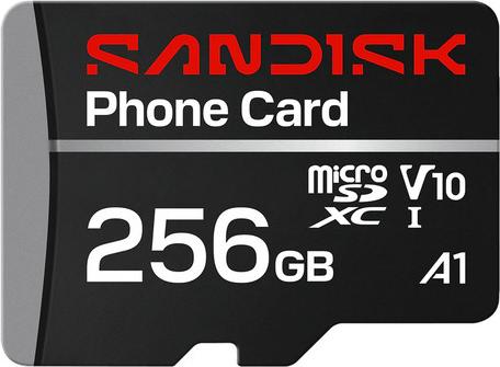 SANDISK PHONE CARD MICROSDXC 256GB UHS-I 200MB/S R V10 U1 A1 (SDSQUBQ-256G-GN6QN)