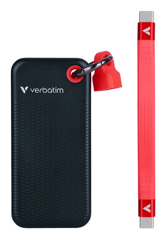 SSD 256GB, USB 3.2, Typ-C, Pocket, schwarz/rot (32417)