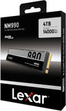 Lexar NM990 SSD 4TB M.2 2280 PCIe Gen5 NVMe Internes Solid-State-Module (LNM990X004T-RNNNG)