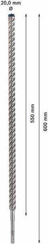 Bosch Expert SDS-plus-7X - Bohrer - fr Granit, Festbeton, Gneis, ausgehrteter Stahlbeton - Hammereinsatz - 20 mm - SDS-plus - Lnge: 600 mm