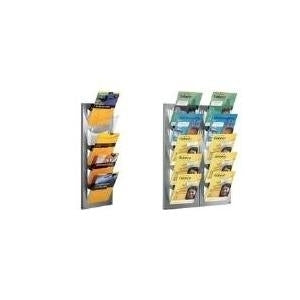 kerkmann Wand-Prospekthalter NovaX, DIN A4 hoch, 5 Fcher bestehend aus pulverbeschichtetem Metallrahmen mit - 1 Stck (6398)