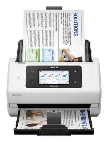EPSON WORKFORCE DS-800WN SCANNER A4 WI-FI DISPLAY TOUCH 4.2" USB LAN 50ppm 8.000 PAGINE GIORNALIERE 600 x 600 DPI BIANCO