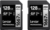 Lexar SDXC 128GB Professional 1667x UHS-II U3 - 2 pack (LSD1667128G-B2NNG)