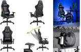 LogiLink EO0076 Gaming-Stuhl schwarz/rot mit RGB-Beleuchtung, Kopfsttze, bis 150 kg (EO0076)