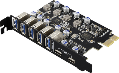 Renkforce RF-6613198 5+2 Port USB 3.2 Gen 1 Controllerkarte USB-A (USB 3.0), USB-C (USB 3.2 Gen 1) PCIe x1 (RF-6613198)