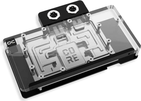 Alphacool Core RX 9070 XT Hellhound+ Pure transparente/cromado con placa trasera (14782)